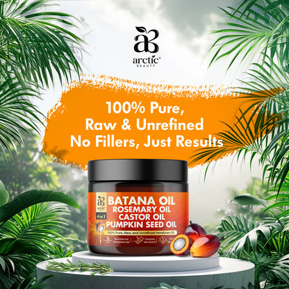Batana Oil(Liquid & Cream Set) - All in 1 Blend with Batana, Rosemary, Castor & Pumpkin Seed Oils, Nourishes, Strengthens & Adds Shine, Unrefined & Pure for Fuller, Thicker Hair, Ideal for All Hair Types