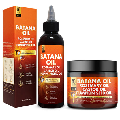 Batana Oil(Liquid & Cream Set) - All in 1 Blend with Batana, Rosemary, Castor & Pumpkin Seed Oils, Nourishes, Strengthens & Adds Shine, Unrefined & Pure for Fuller, Thicker Hair, Ideal for All Hair Types